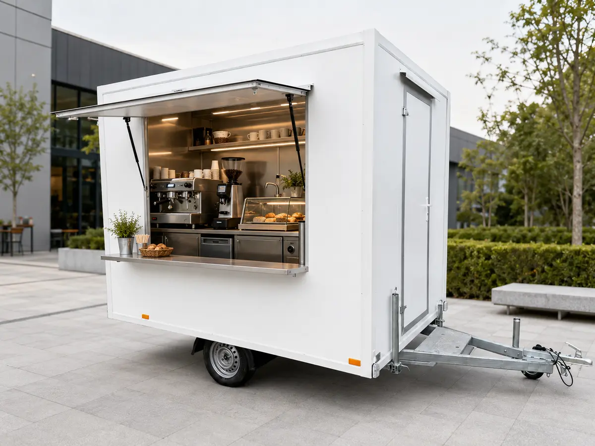 Small food trailer suited for coffee and breakfast