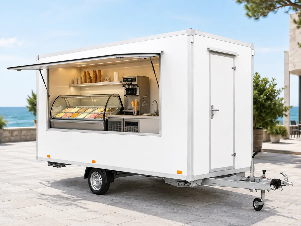 Food trailer for an ice cream and dessert concept